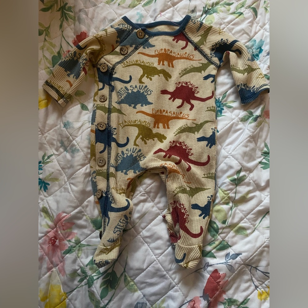 Mud Pie Multicolor Dinosaur Kids Pajama Footies